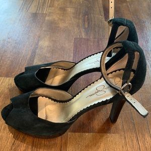 Jessica Simpson Suede and Patent Leather Heels